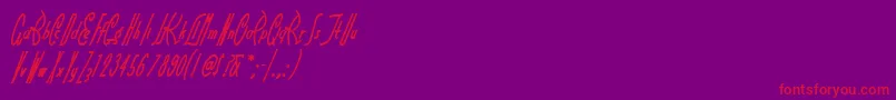 Littlerickeynf Font – Red Fonts on Purple Background