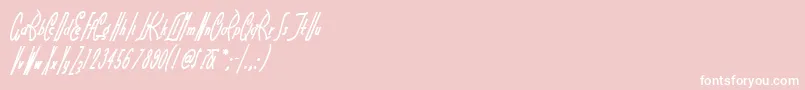Littlerickeynf-Schriftart – Weiße Schriften auf rosa Hintergrund