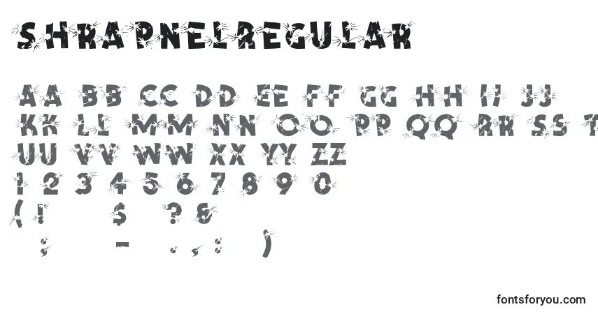 Schriftart ShrapnelRegular – Alphabet, Zahlen, spezielle Symbole