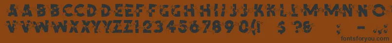 ShrapnelRegular Font – Black Fonts on Brown Background