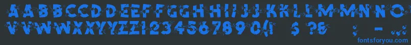 Шрифт ShrapnelRegular – синие шрифты на чёрном фоне