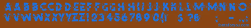 ShrapnelRegular Font – Blue Fonts on Brown Background