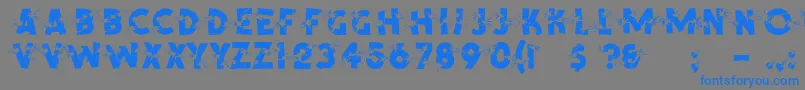 フォントShrapnelRegular – 灰色の背景に青い文字