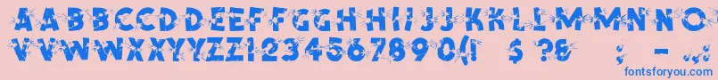 ShrapnelRegular-fontti – siniset fontit vaaleanpunaisella taustalla