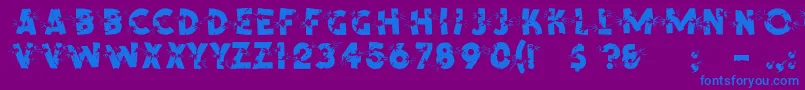 フォントShrapnelRegular – 紫色の背景に青い文字