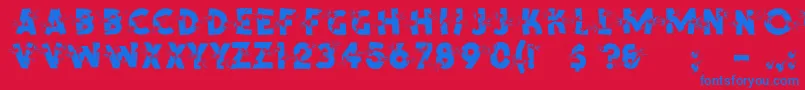 ShrapnelRegular-fontti – siniset fontit punaisella taustalla
