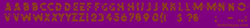 Шрифт ShrapnelRegular – коричневые шрифты на фиолетовом фоне