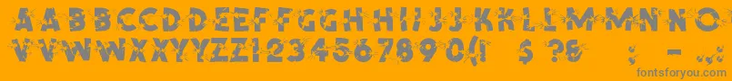 Czcionka ShrapnelRegular – szare czcionki na pomarańczowym tle