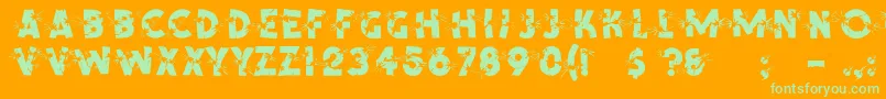 ShrapnelRegular Font – Green Fonts on Orange Background