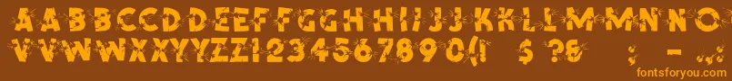 ShrapnelRegular Font – Orange Fonts on Brown Background