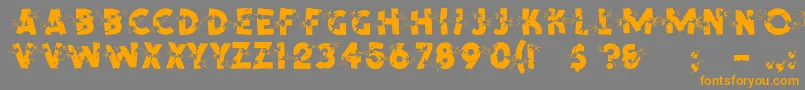 ShrapnelRegular-Schriftart – Orangefarbene Schriften auf grauem Hintergrund