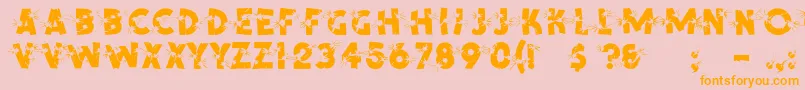 Шрифт ShrapnelRegular – оранжевые шрифты на розовом фоне