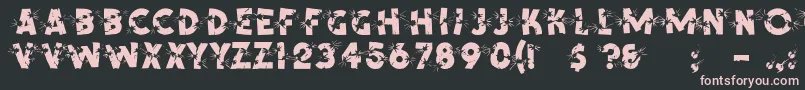 ShrapnelRegular-fontti – vaaleanpunaiset fontit mustalla taustalla