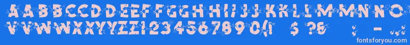 フォントShrapnelRegular – ピンクの文字、青い背景