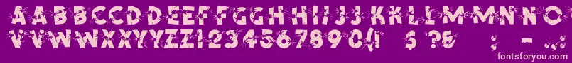 ShrapnelRegular-fontti – vaaleanpunaiset fontit violetilla taustalla