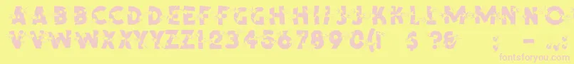 フォントShrapnelRegular – ピンクのフォント、黄色の背景
