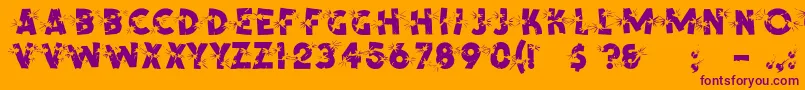 ShrapnelRegular-fontti – violetit fontit oranssilla taustalla
