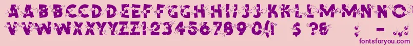 フォントShrapnelRegular – ピンクの背景に紫のフォント