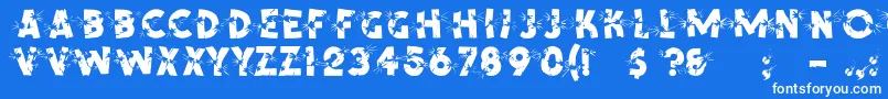 フォントShrapnelRegular – 青い背景に白い文字