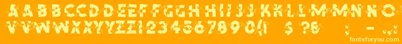 フォントShrapnelRegular – オレンジの背景に黄色の文字