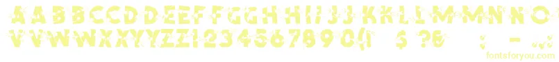 Czcionka ShrapnelRegular – żółte czcionki na białym tle