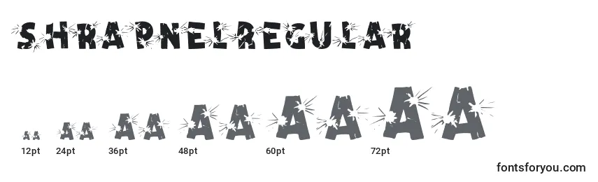 Размеры шрифта ShrapnelRegular