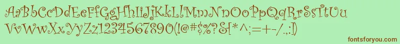 CurlzMt Font – Brown Fonts on Green Background