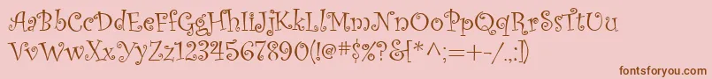 CurlzMt Font – Brown Fonts on Pink Background