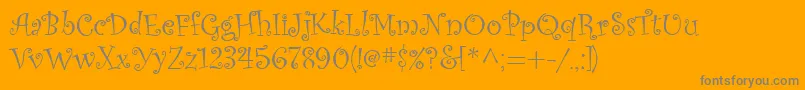 CurlzMt-Schriftart – Graue Schriften auf orangefarbenem Hintergrund