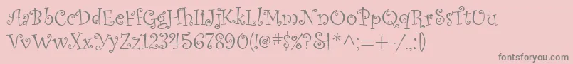 CurlzMt Font – Gray Fonts on Pink Background