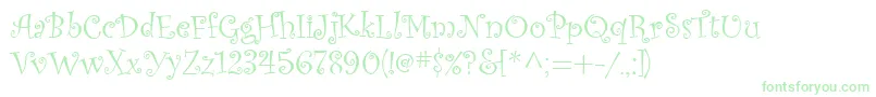 CurlzMt Font – Green Fonts on White Background