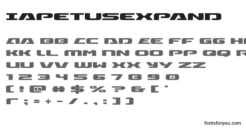 Шрифт Iapetusexpand – алфавит, цифры, специальные символы