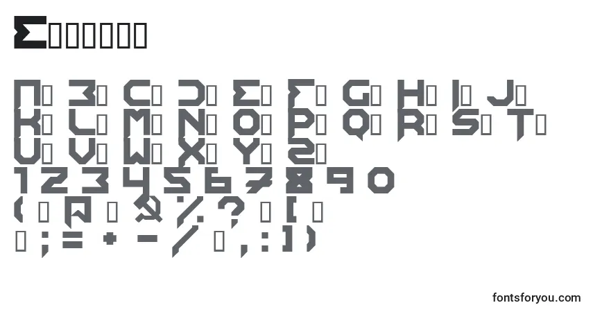 Czcionka Edistys – alfabet, cyfry, specjalne znaki