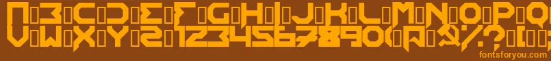 Police Edistys – polices orange sur fond brun