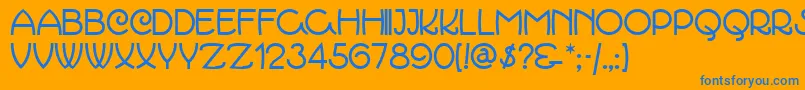 フォントMarcmn – オレンジの背景に青い文字