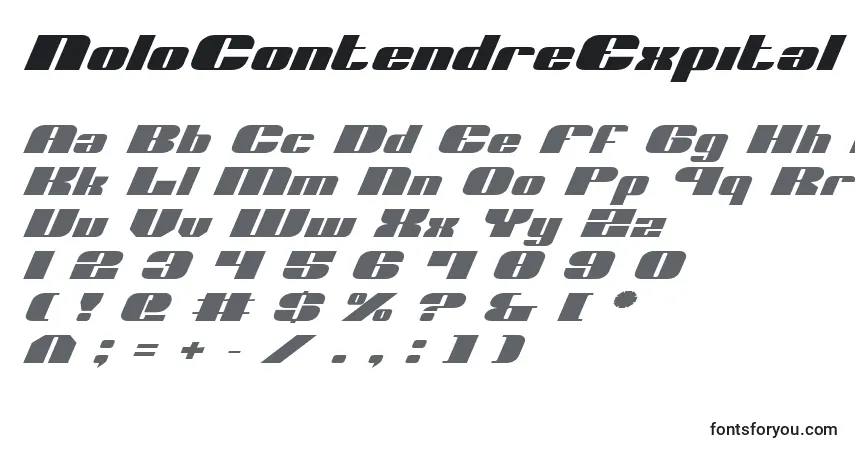 characters of nolocontendreexpital font, letter of nolocontendreexpital font, alphabet of  nolocontendreexpital font