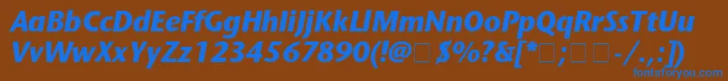 StoneSansBolditalic Font – Blue Fonts on Brown Background
