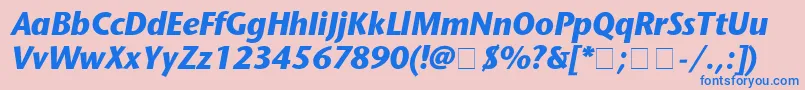 StoneSansBolditalic Font – Blue Fonts on Pink Background