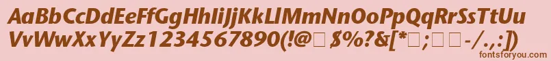StoneSansBolditalic Font – Brown Fonts on Pink Background