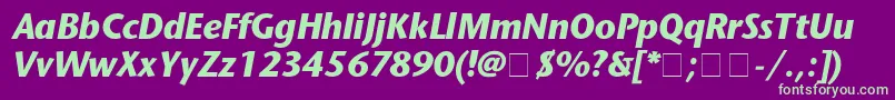 StoneSansBolditalic Font – Green Fonts on Purple Background