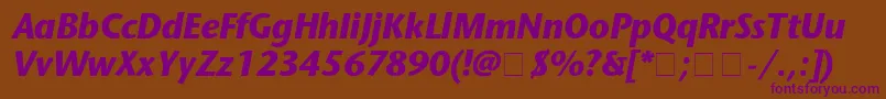 StoneSansBolditalic Font – Purple Fonts on Brown Background