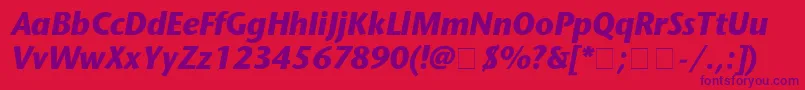 StoneSansBolditalic Font – Purple Fonts on Red Background