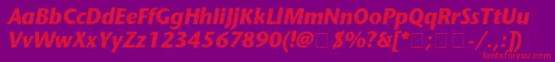 StoneSansBolditalic Font – Red Fonts on Purple Background