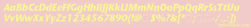StoneSansBolditalic Font – Yellow Fonts on Pink Background