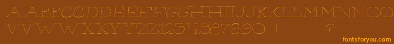 Hairliner Font – Orange Fonts on Brown Background