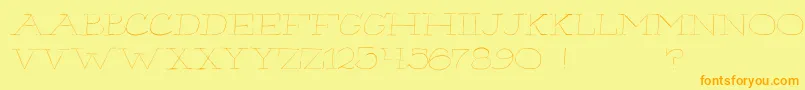 Hairliner Font – Orange Fonts on Yellow Background
