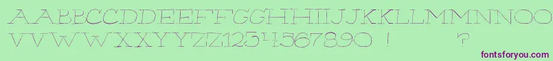 fuente Hairliner – Fuentes Moradas Sobre Fondo Verde