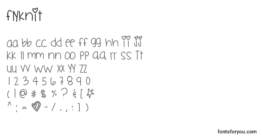 Schriftart Flyknit – Alphabet, Zahlen, spezielle Symbole