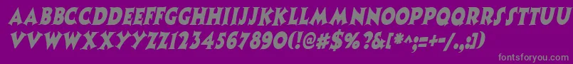 CoasternarrowItalic-Schriftart – Graue Schriften auf violettem Hintergrund