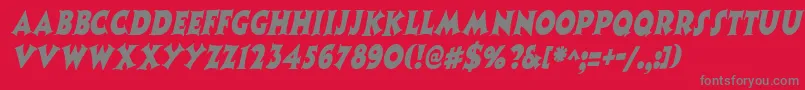CoasternarrowItalic Font – Gray Fonts on Red Background